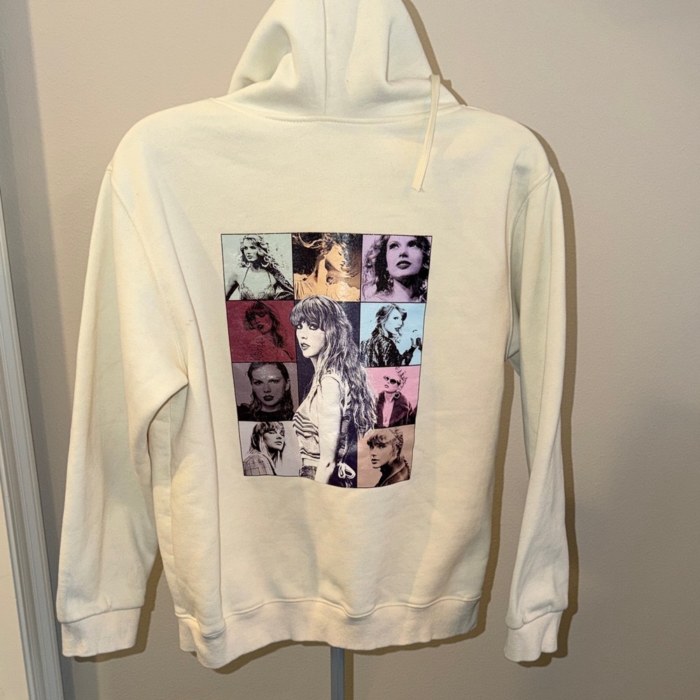 Taylor Swift Cream Official Eras Tour Hoodie With Graphic Design